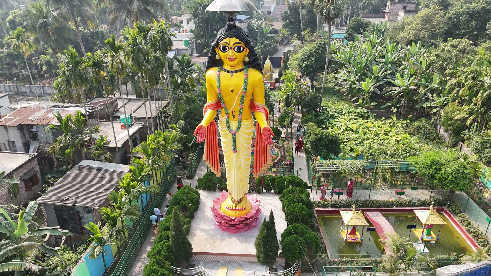 Beautiful landscape of the whole temple complex from the air