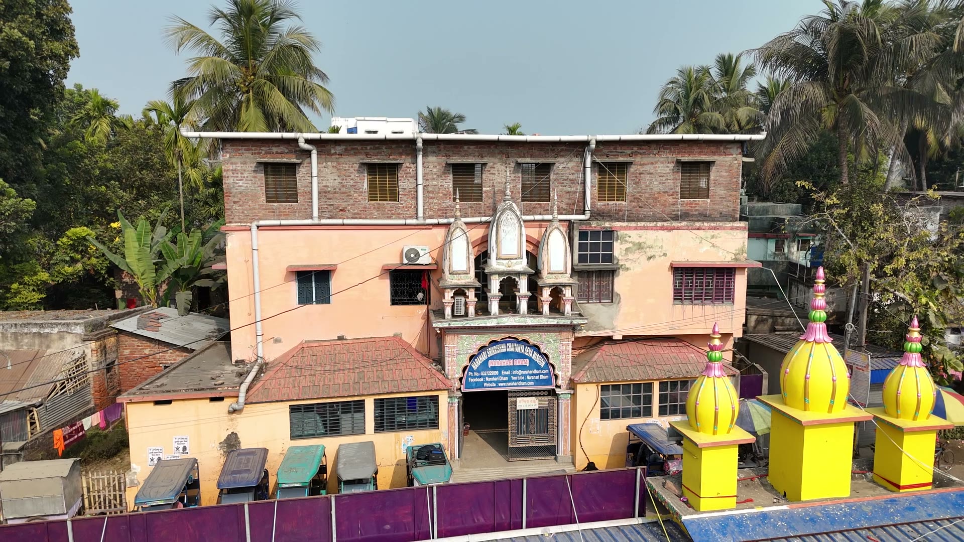 Aerial drone view of Narahari Dham Ashram