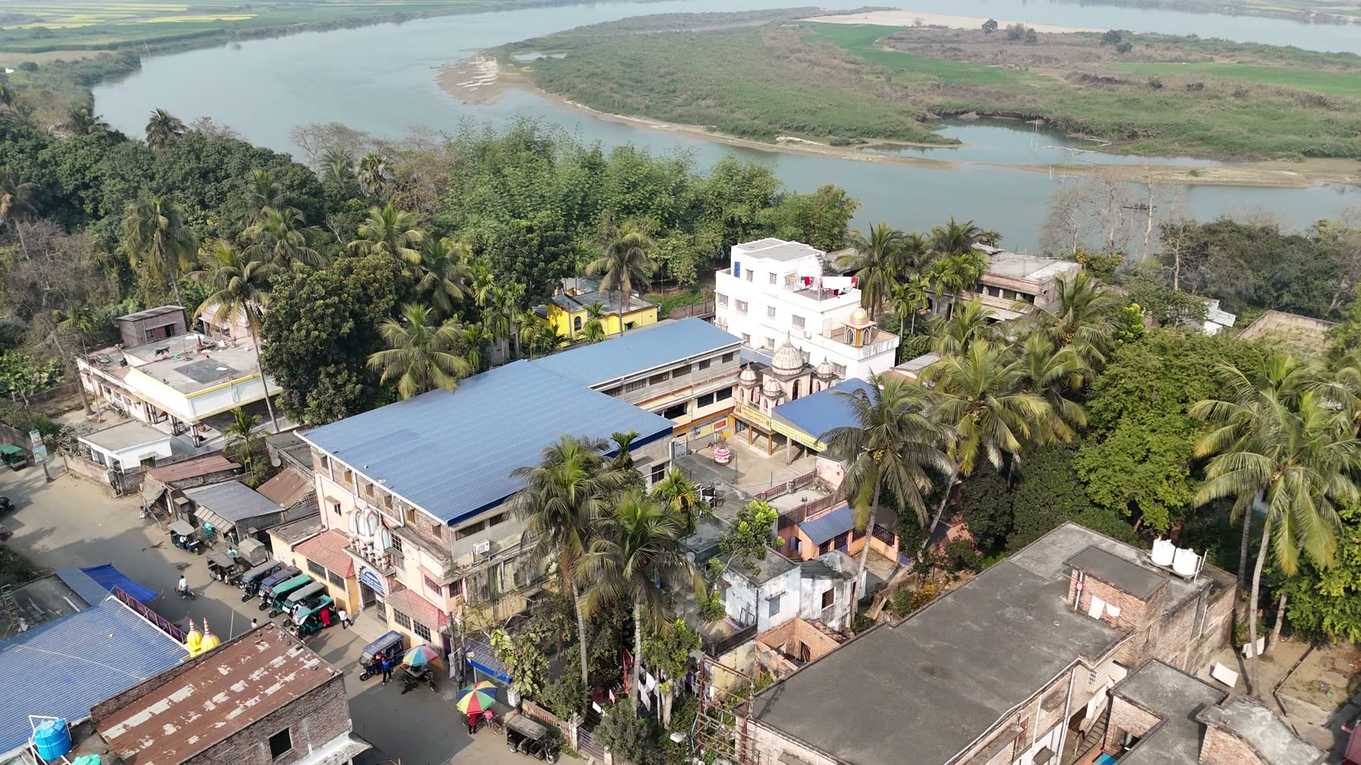 Aerial shot of Narahari Dham complex